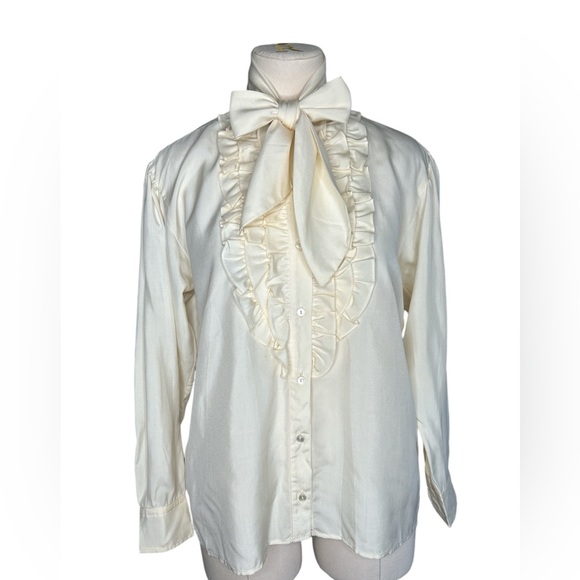 Ralph Lauren Tops - Ralph Lauren ruffled silk neck tie blouse